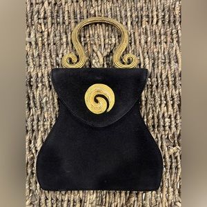 Rare find - 🌟 Vintage 
1980’ Edouard Rambaud Black Suede Handbag
